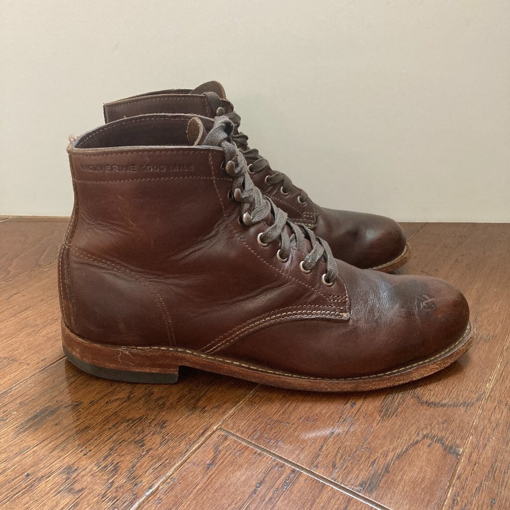 Wolverine, Thousand Mile Plain-Toe Boot, Size 8.5d